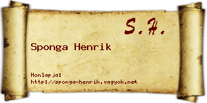 Sponga Henrik névjegykártya